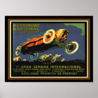 Barcelona Autorennen 1923 Werbung 12 x 16