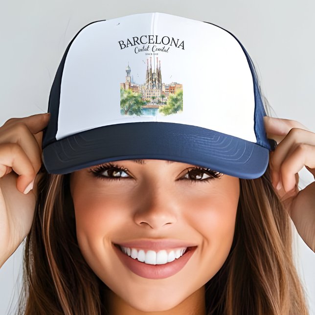 Barcelona Beauty – Iconic Cathedral & City  Truckerkappe (Von Creator hochgeladen)