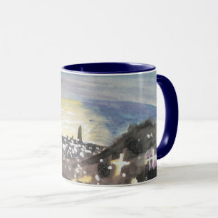 Barcelona bei Nacht von Walter Gramatte Tasse