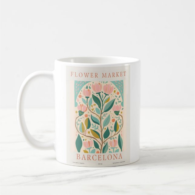 Barcelona Blume Marker-Plakat Kaffeetasse (Links)