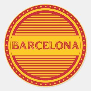 Barcelona City Pride Emblem – Spanische Identität Runder Aufkleber