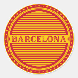 Barcelona City Pride Emblem – Spanish Identity Runder Aufkleber