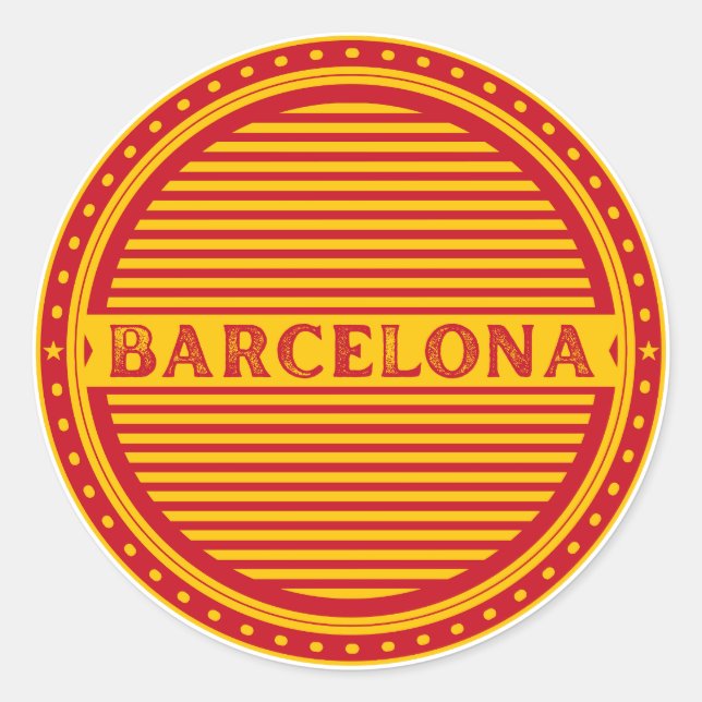 Barcelona City Pride Emblem – Spanish Identity Runder Aufkleber (Vorderseite)