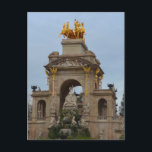 Barcelona Ciutadella Park/Garten: Postkarte<br><div class="desc">Die monumentale Statue Cascada mit goldenen Pferden im Ciutadella Park,  Barcelona</div>