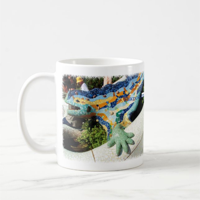 Barcelona-Eidechsen-Handmosaiken Kaffeetasse (Links)