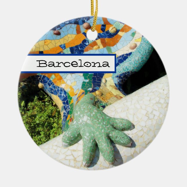Barcelona-Eidechsen-Handmosaiken Keramikornament (Vorne)