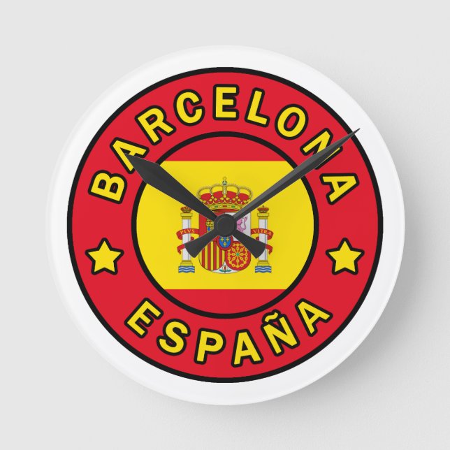 Barcelona España Runde Wanduhr (Vorderseite)