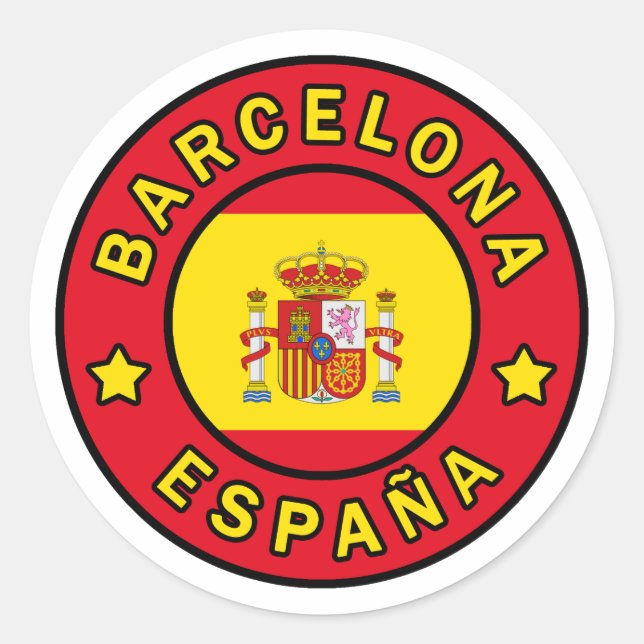 Barcelona España Runder Aufkleber (Vorderseite)