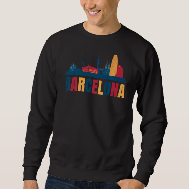 Barcelona Farbiges Gebäude Sweatshirt (Vorderseite)