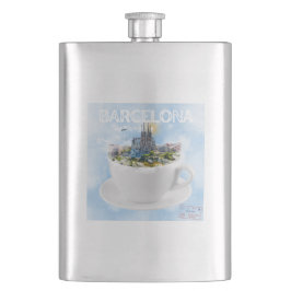 Barcelona im Teacup - Sagrada Familia Skyline Flachmann