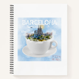 Barcelona im Teacup - Sagrada Familia Skyline Notizbuch