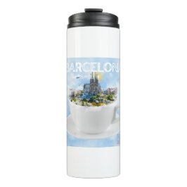 Barcelona im Teacup - Sagrada Familia Skyline Thermosbecher