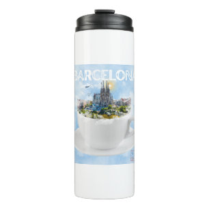 Barcelona im Teacup - Sagrada Familia Skyline Thermosbecher