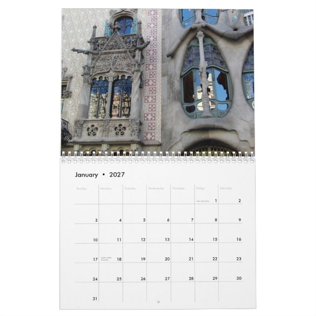 Barcelona Kalender (Jan 2027)