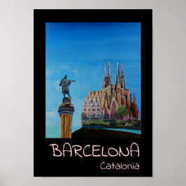 Barcelona Katalonien Sagrada Familia Retro Poster
