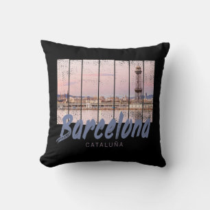 Barcelona - Katalonien - Sonnenuntergang Skyline S Kissen