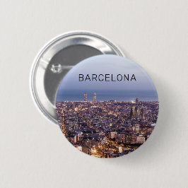 Barcelona Katalonien Sunset Skyline Spanien Stadt Button