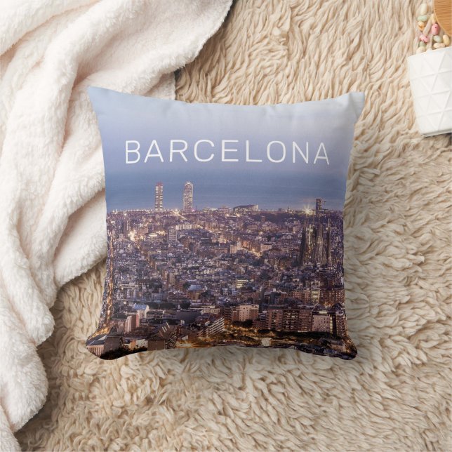 Barcelona Katalonien Sunset Skyline Spanien Stadt Kissen (Decke)