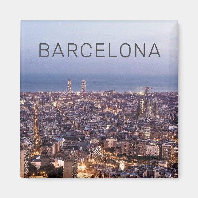 Barcelona Katalonien Sunset Skyline Spanien Stadt Magnet (Vorne)
