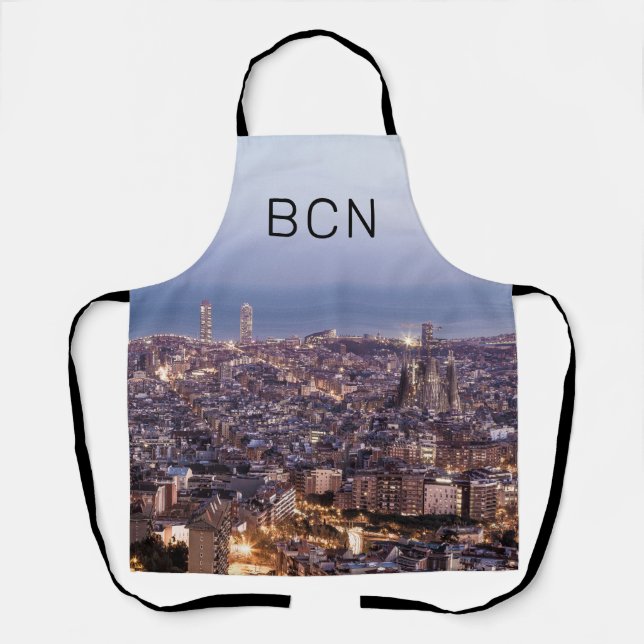 Barcelona Katalonien Sunset Skyline Spanien Stadt Schürze (Vorderseite)