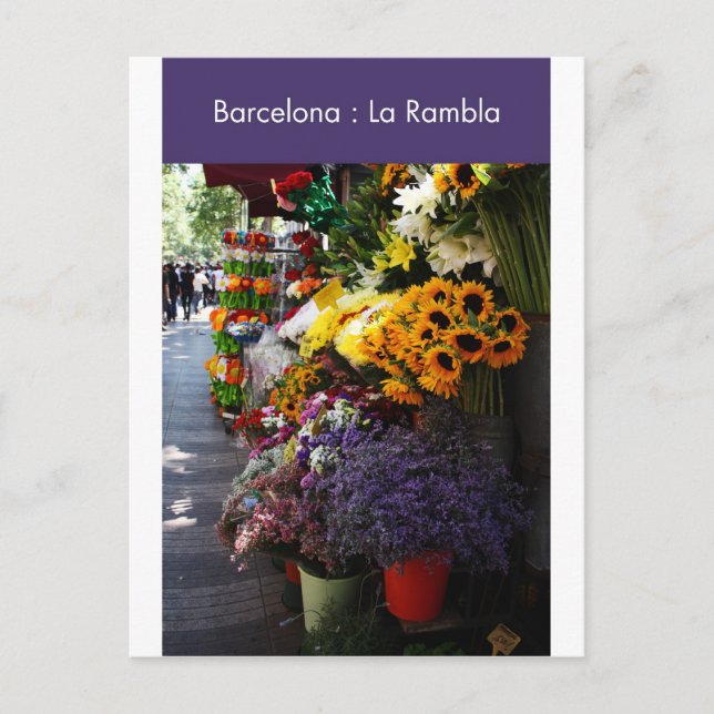 Barcelona: La Rambla Postkarte (Vorderseite)
