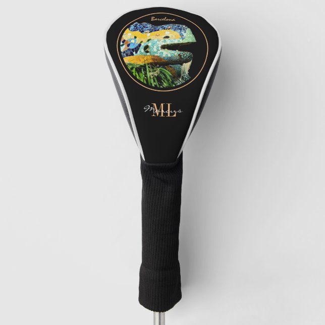 Barcelona Lizard & Park Guell, Katalonien/Gaudi  Golf Headcover (Vorderseite)