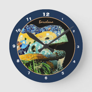 Barcelona Lizard & Park Guell, Katalonien/Gaudi Runde Wanduhr
