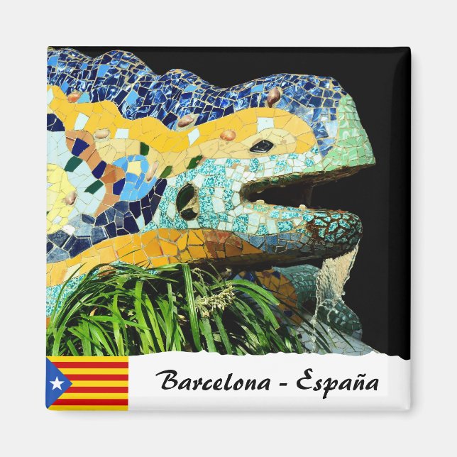 Barcelona Magnet, Lizard Fountain, Spain Magnet (Vorne)