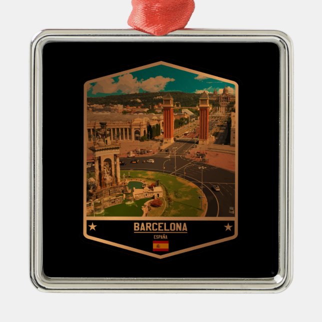 Barcelona Ornament Aus Metall (Vorne)