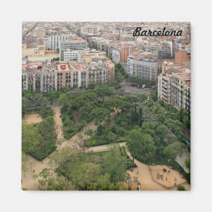 Barcelona Panorama von Sagrada Familia Magnet
