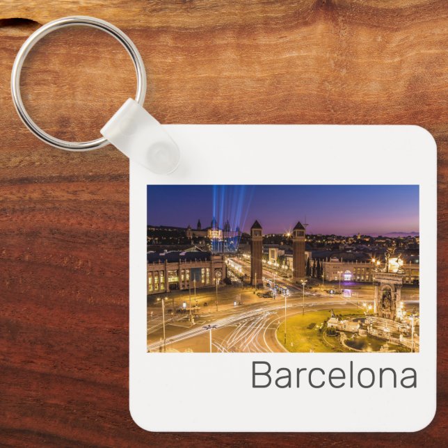 Barcelona Plaza de Espana Katalonien Spanien Sunse Schlüsselanhänger (Vorderseite)