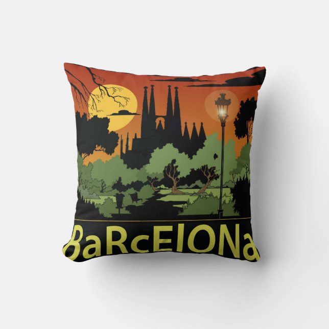 Barcelona-Polyester-Wurfs-Kissen 16" x 16" Kissen (Vorderseite)