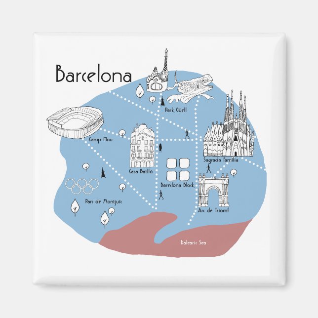 Barcelona Poster - Original Magnet (Vorne)
