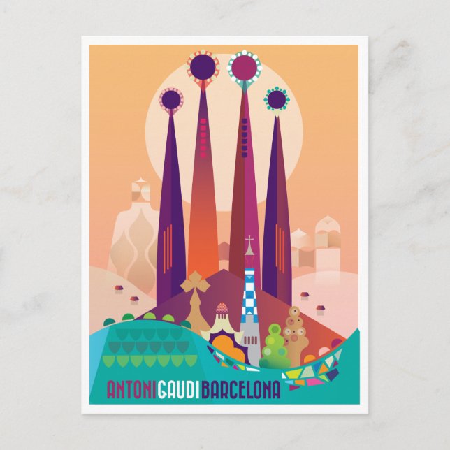 Barcelona Postkarte (Vorderseite)