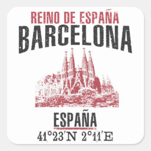 Barcelona Quadratischer Aufkleber