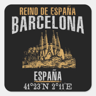Barcelona Quadratischer Aufkleber