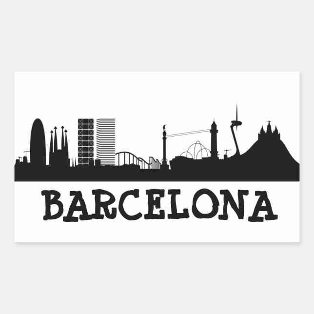 Barcelona Rechteckiger Aufkleber (Vorderseite)