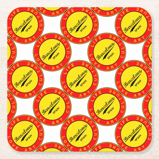Barcelona Rechteckiger Pappuntersetzer (Vorderseite)