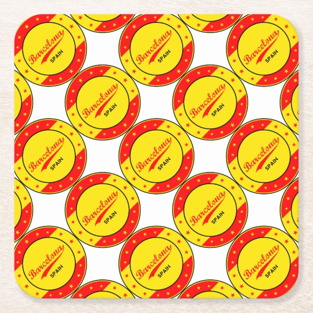 Barcelona Rechteckiger Pappuntersetzer (Vorderseite)