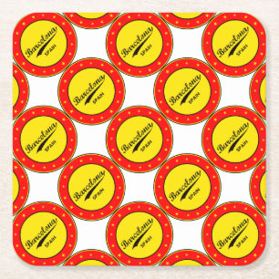 Barcelona Rechteckiger Pappuntersetzer