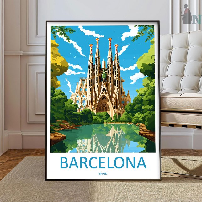 Barcelona Reise Druck Wandkunst Barcelona Wand Han Poster (Von Creator hochgeladen)