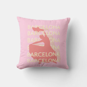 Barcelona Reisen Kunst, Rosa, Pastel Kissen