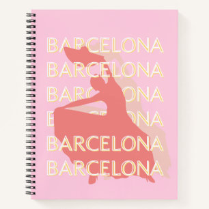 Barcelona Reisen Kunst, Rosa, Pastel Notizbuch