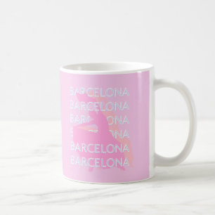 Barcelona Reisen Kunst, Spanien, Pastel, Rosa Kaffeetasse