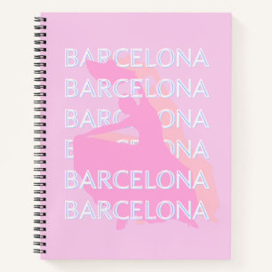 Barcelona Reisen Kunst, Spanien, Pastel, Rosa Notizbuch