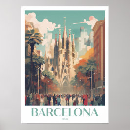 Barcelona Reisen Print Wall Art Poster