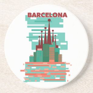 Barcelona Retro-Reiseposter Getränkeuntersetzer