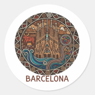 BARCELONA RUNDER AUFKLEBER
