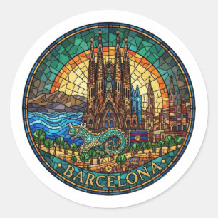 BARCELONA RUNDER AUFKLEBER