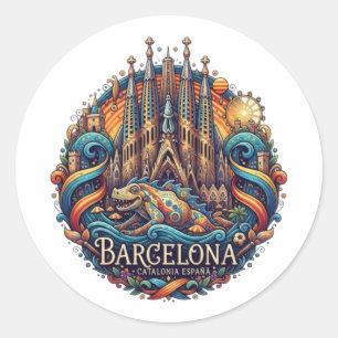 BARCELONA RUNDER AUFKLEBER